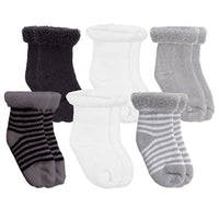 Kushies Terry Newborn Socks 6 Pack