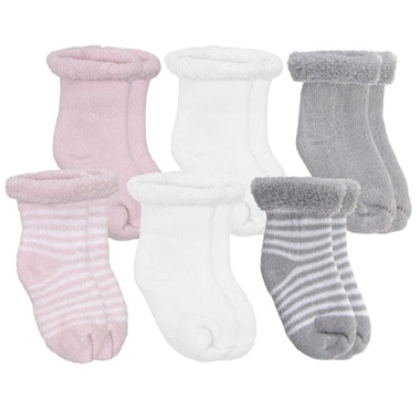 Kushies Terry Newborn Socks 6 Pack