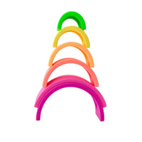 Sugar + Maple 6 piece Silicone Stacking Rainbow