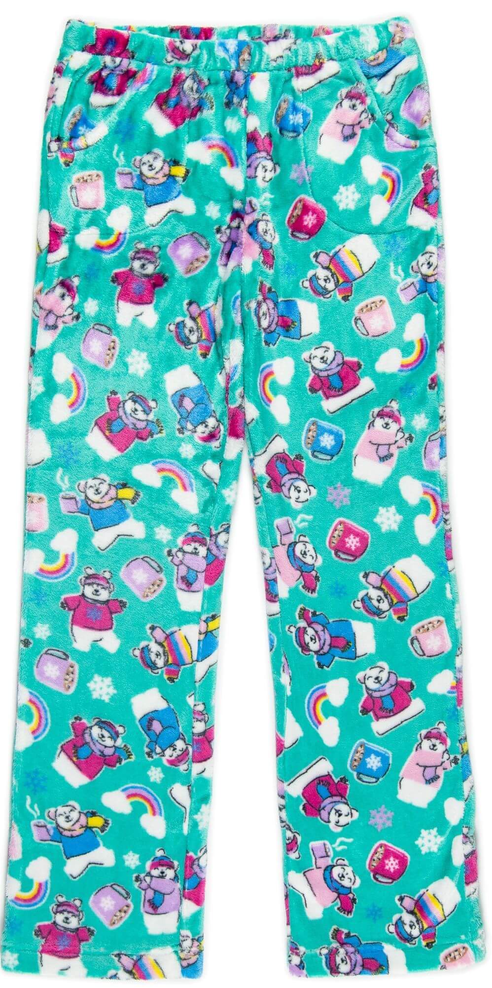 Candy Pink Pajama Pants - Mint Polar Bear