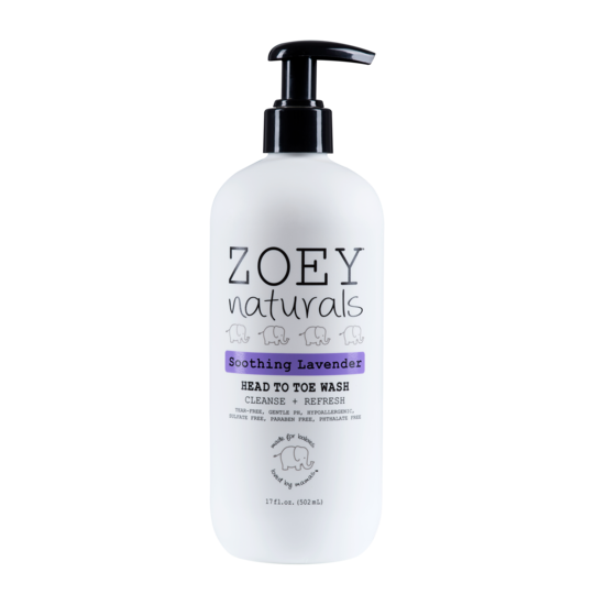 Zoey Naturals Soothing Lavender Head To Toe Wash 17 oz.