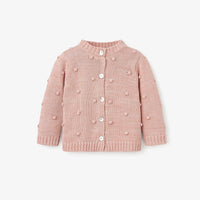Elegant Baby Pink Popcorn Knit Cardigan