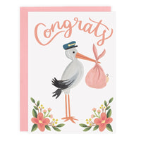 Love Light Paper Card - Stork Congrats Card
