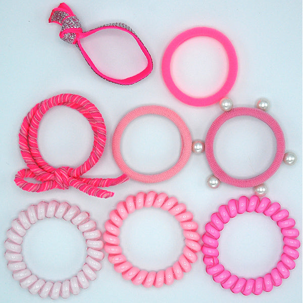 Hair Ties Color Pop Set- Pink