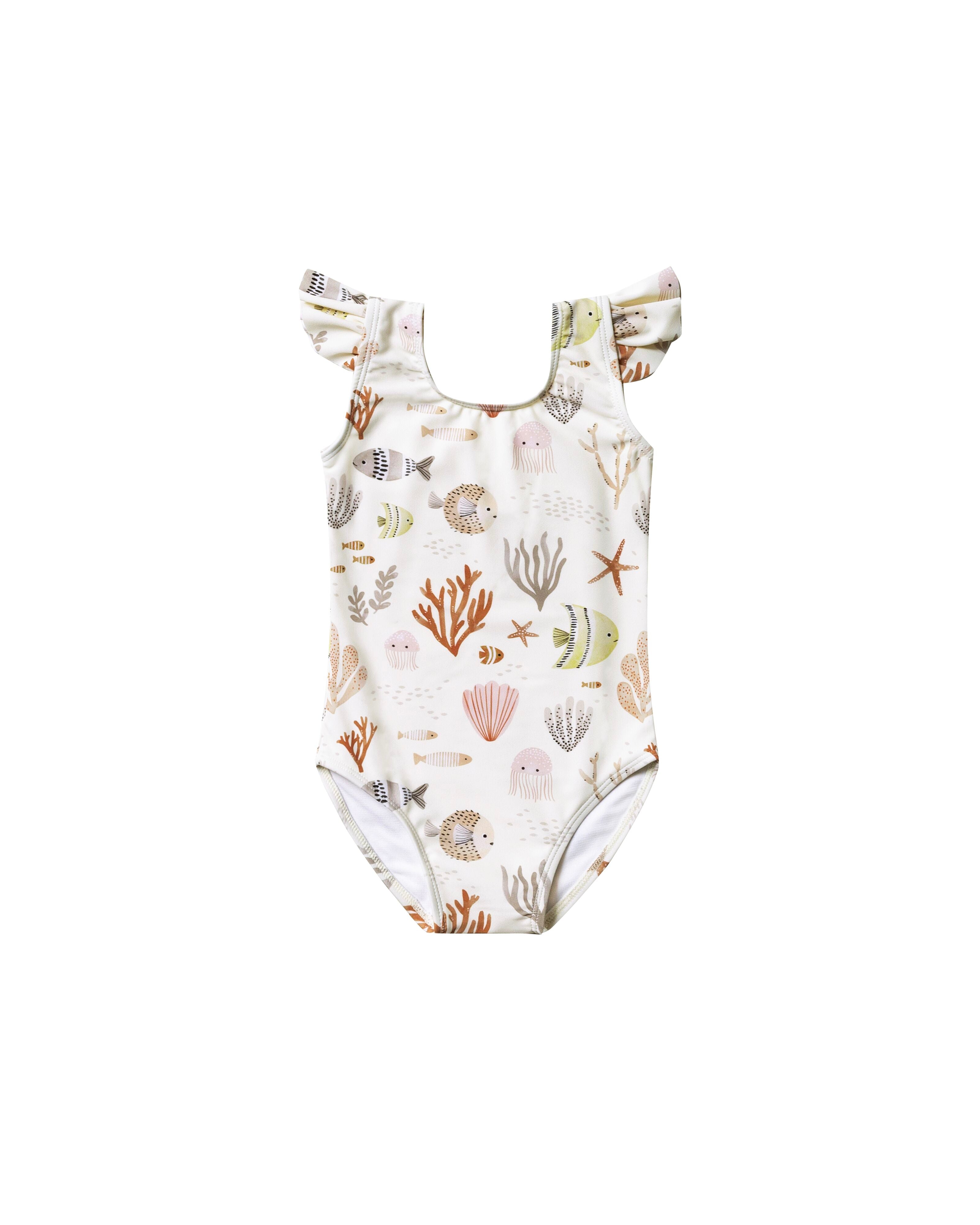 Rylee & Cru Frill Swimsuit - Sea Life