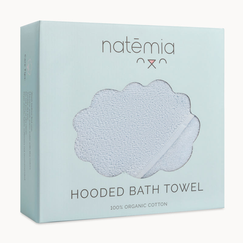 Organic Cotton Hooded Towel for Babies & Toddlers in Blue