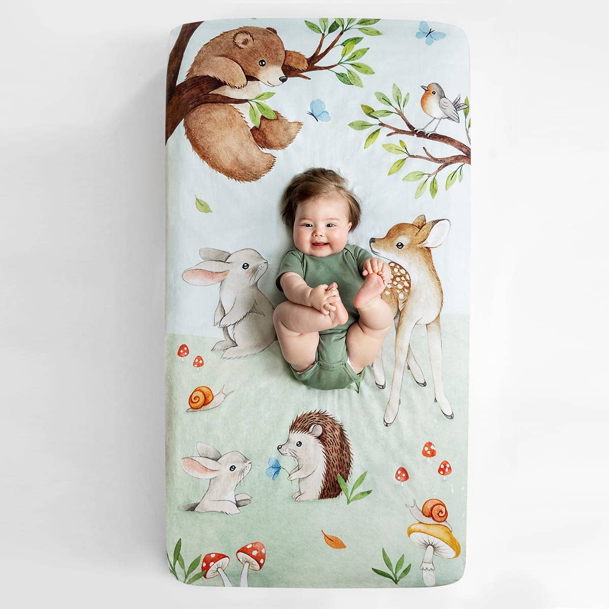 Rookie Humans Cotton Sateen Crib Sheet: Enchanted Forest
