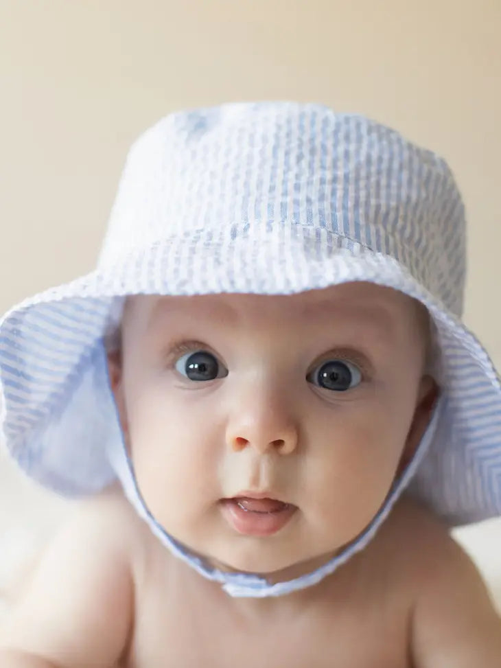 Blue Seersucker Bucket Hat