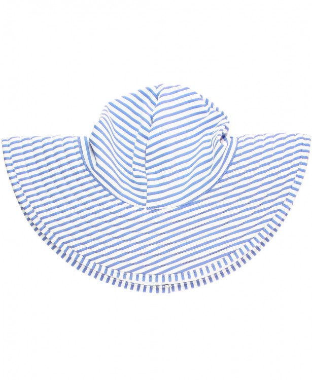 Ruffle Butts Blue Seersucker Swim Hat