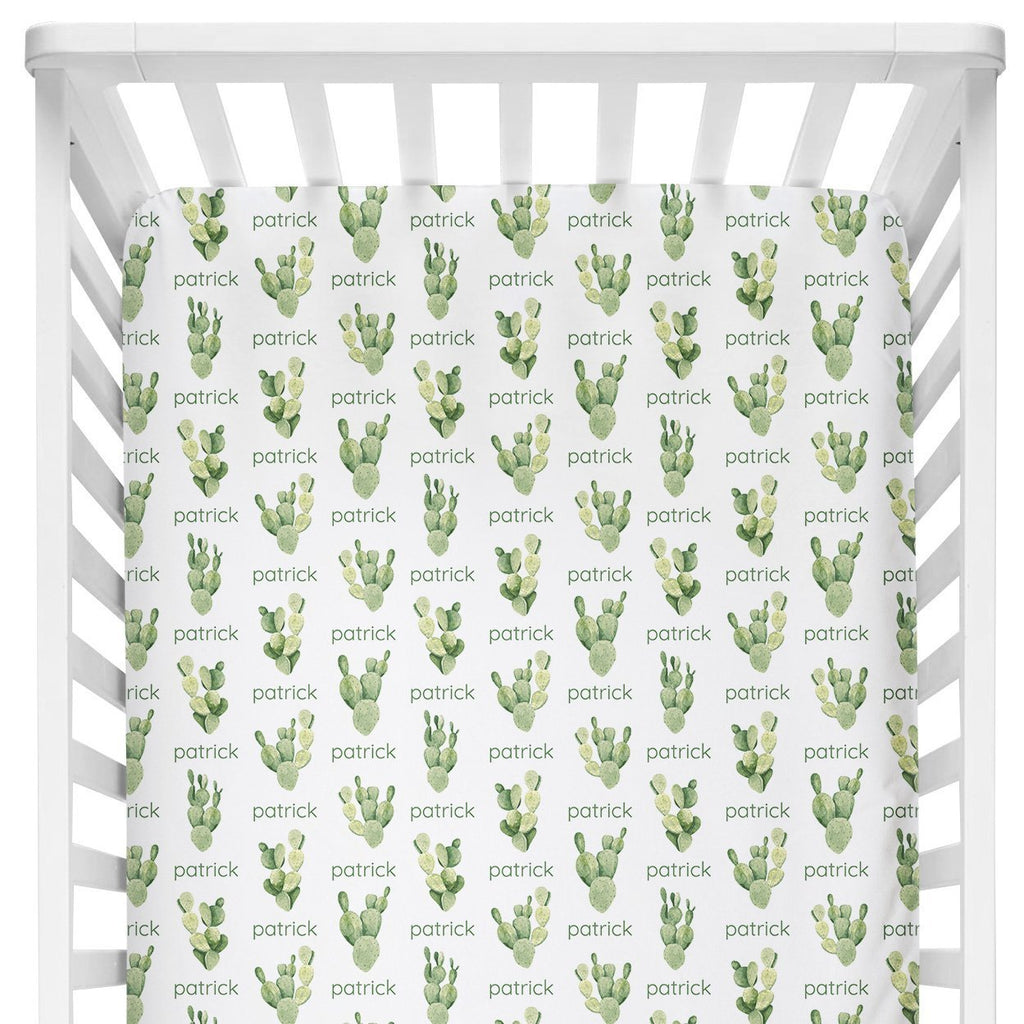 Sugar + Maple Crib Sheet - Cactus