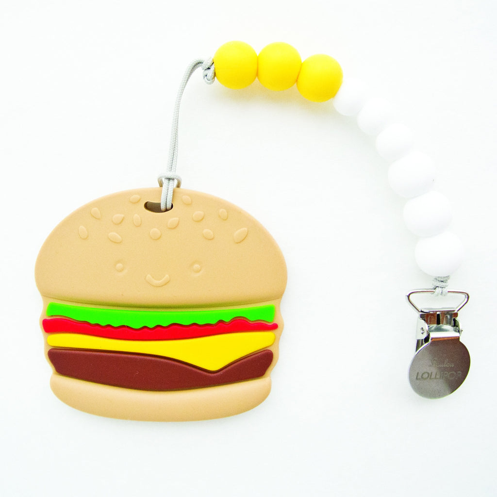 Loulou Lollipop Burger Teether with Holder Set