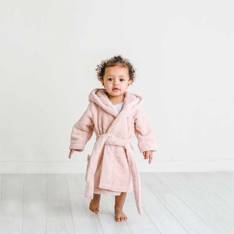 Organic Cotton Hooded Cover-Up in Blush