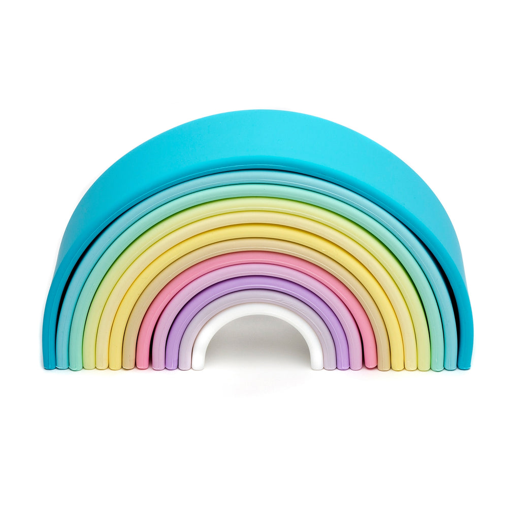 Dena Large Pastel Rainbow Silicone Stacker Toy