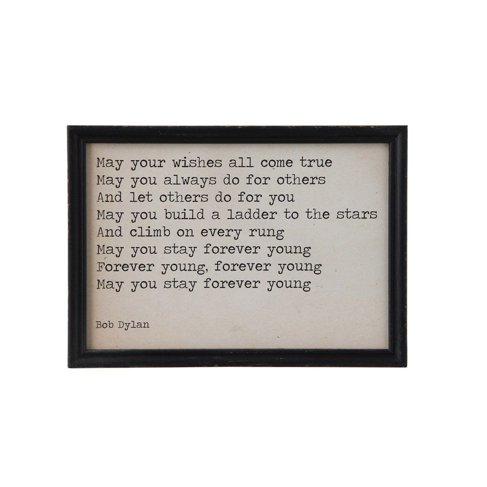 Wood Framed Wall Decor "May Your Wishes All Come True"