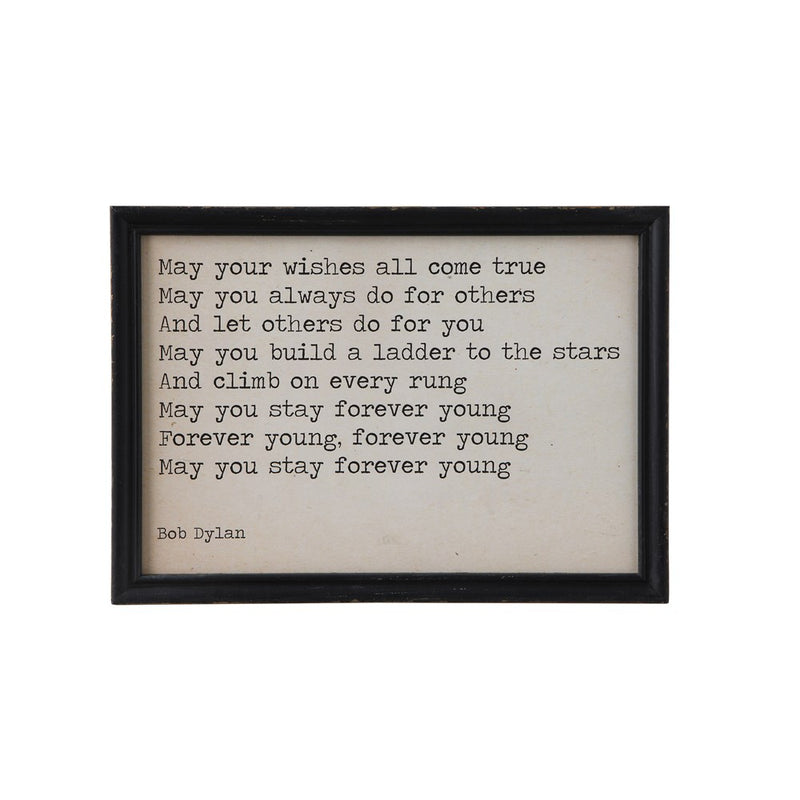 Wood Framed Wall Decor "May Your Wishes All Come True"