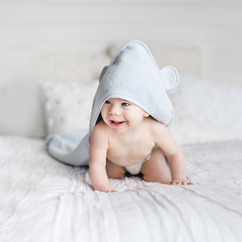 Organic Cotton Hooded Towel for Babies & Toddlers in Blue