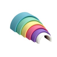 Dena Small Pastel Rainbow Silicone Stacking Toy