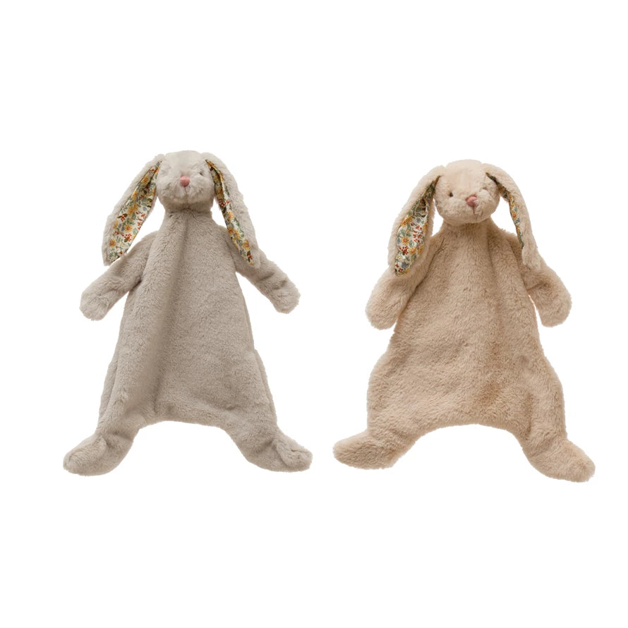 Creative Co-Op Plush Bunny Snuggle Toy 2 colors
