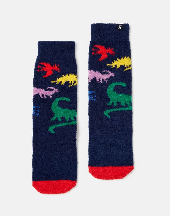Joules Fluffy Null Socks- Navy Dino