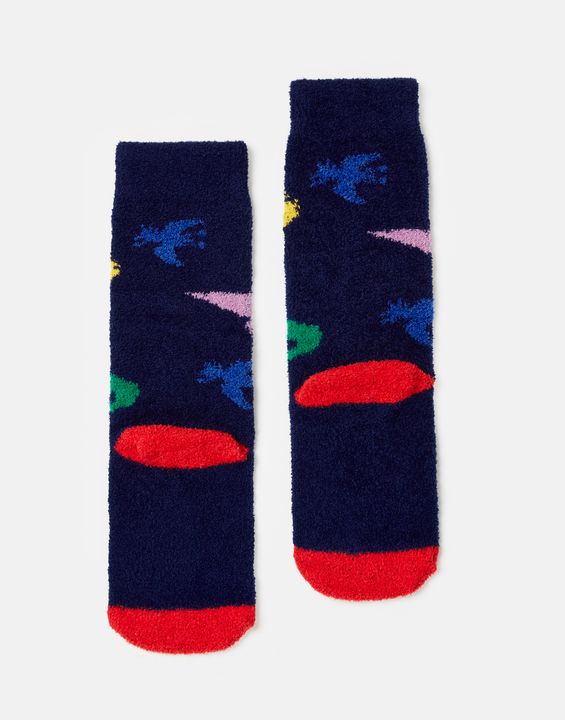 Joules Fluffy Null Socks- Navy Dino