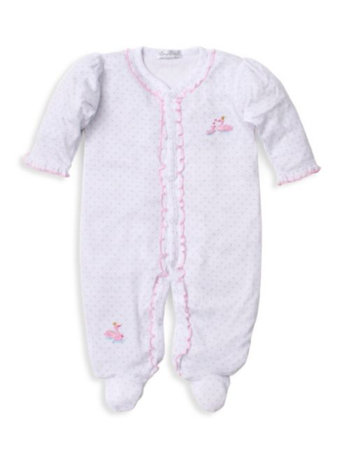 Kissy Kissy Sparkle Swans Velour Footie