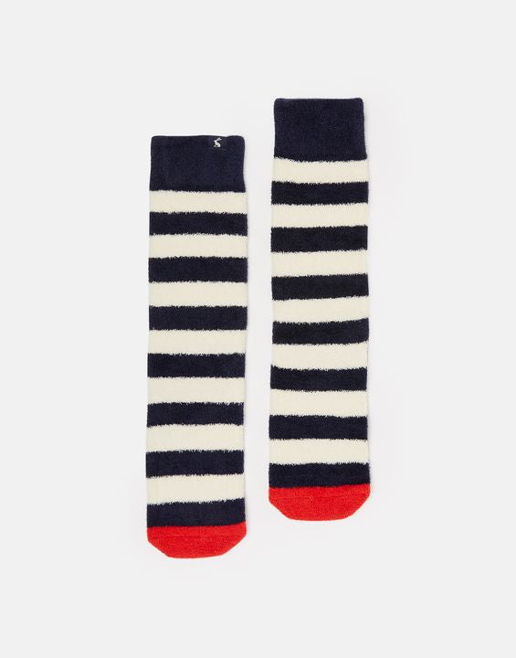 Joules Fluffy Null Socks- Navy Stripe
