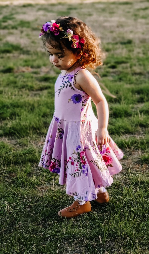 Everly Grey Lucia Kids Twirly Dress - Dusty Rose Everly Grey Lucia Kids Twirly Dress - Dusty Rose
