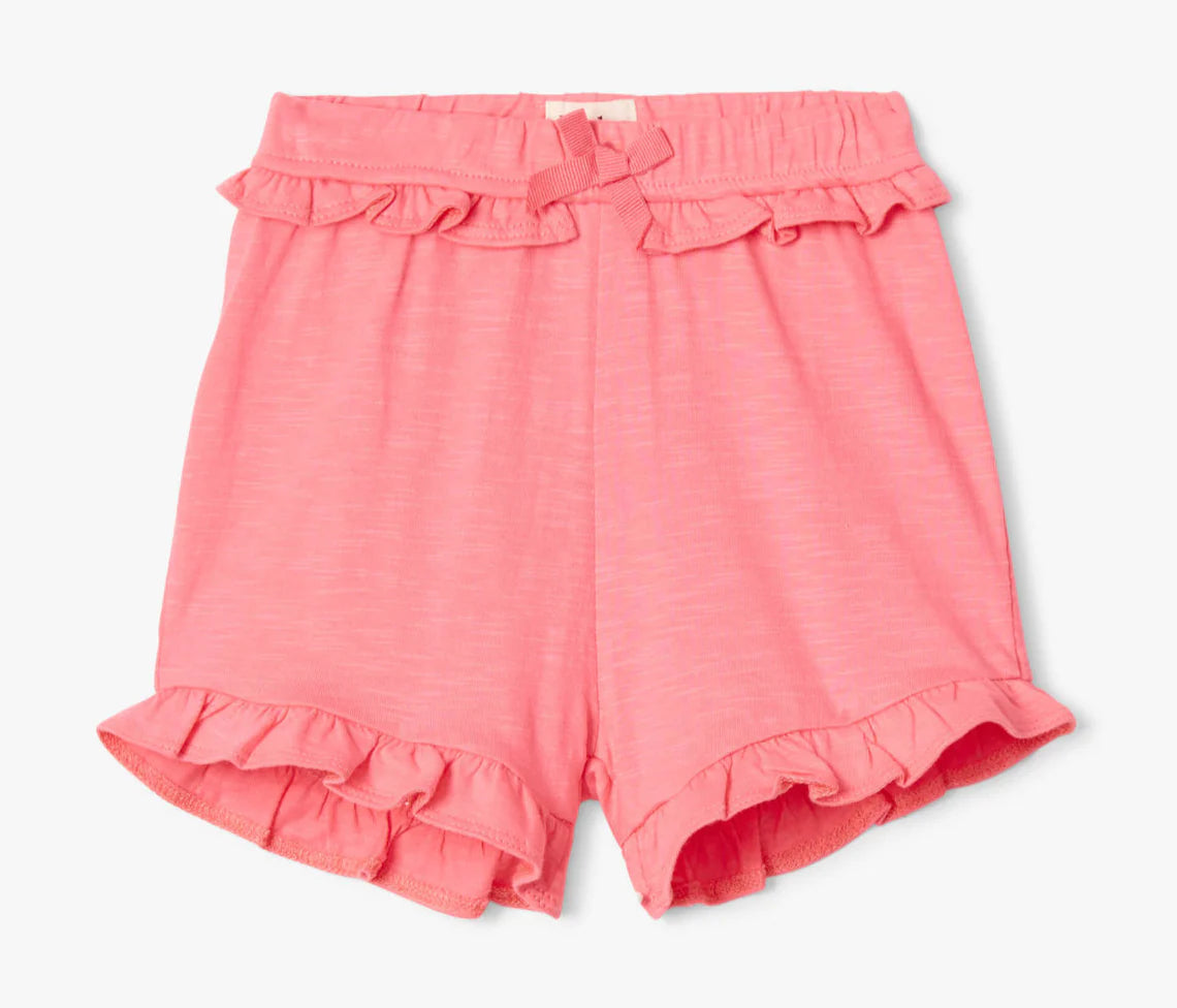 Hatley Geranium Pink Toddler Ruffle Shorts