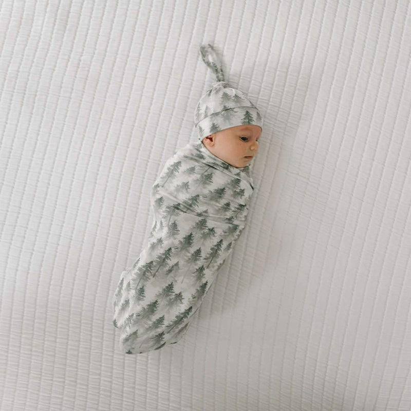 Copper Pearl Knit Swaddle Blanket - Evergreen