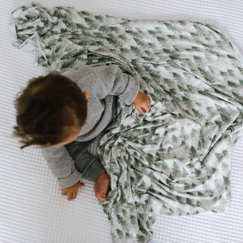 Copper Pearl Knit Swaddle Blanket - Evergreen