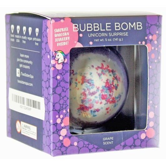 Unicorn Surprise Bubble Bath Bomb with necklace