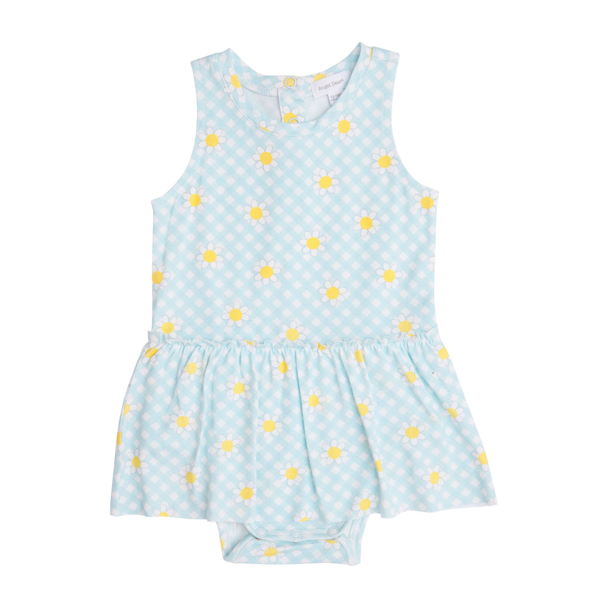 Angel Dear Bodysuit w/Skirt - Gingham Daisy Lt Green