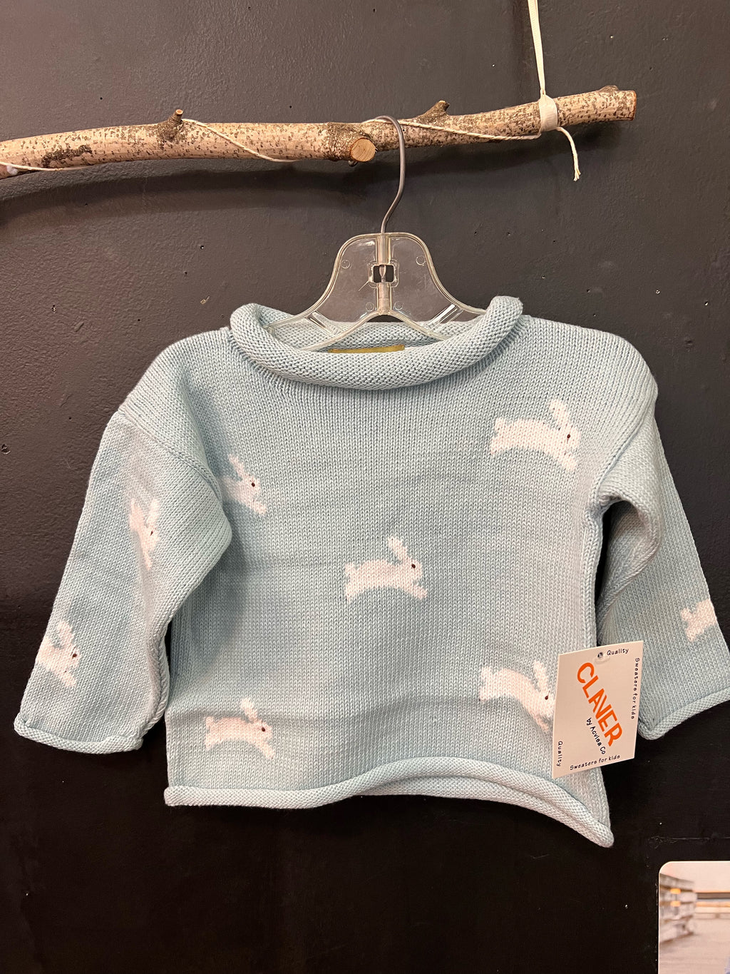 Claver - Baby Blue Bunnies Sweater