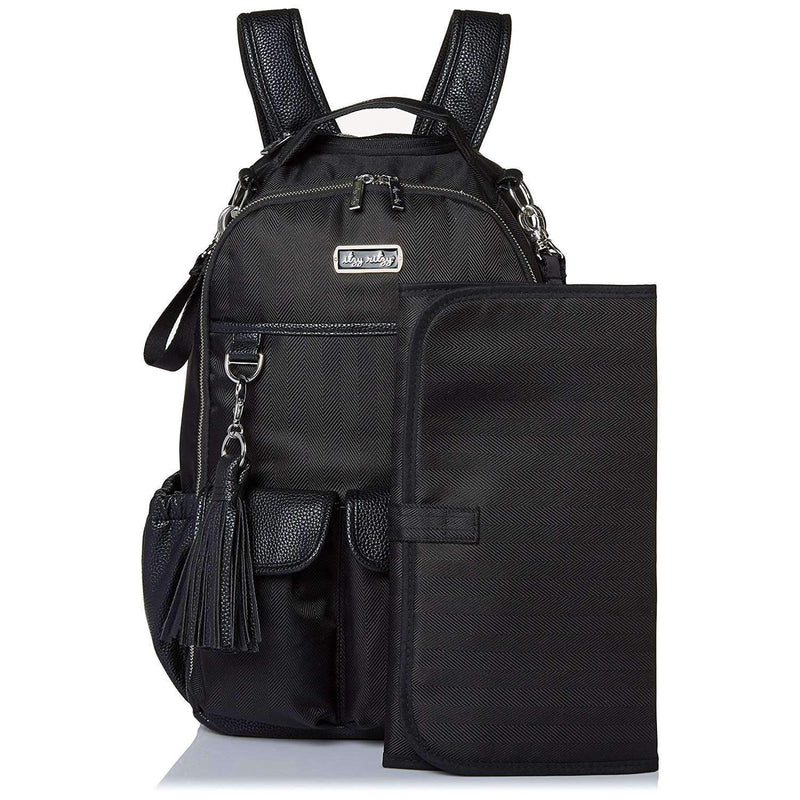 Itzy Ritzy Boss Diaper Bag Backpack Black Herringbone