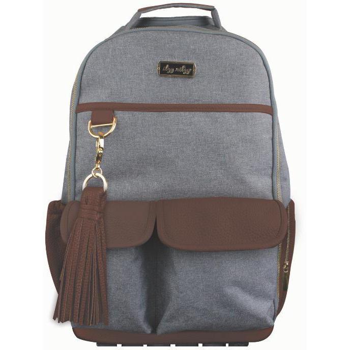 Itzy Ritzy Boss Diaper Bag Backpack Handsome Heather Grey  display picture 1