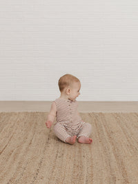 Quincy Mae Sleeveless Jumpsuit - Rust Stripe