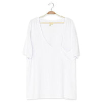 Kyte Baby Womens Relaxed Fit V-Neck - Snow