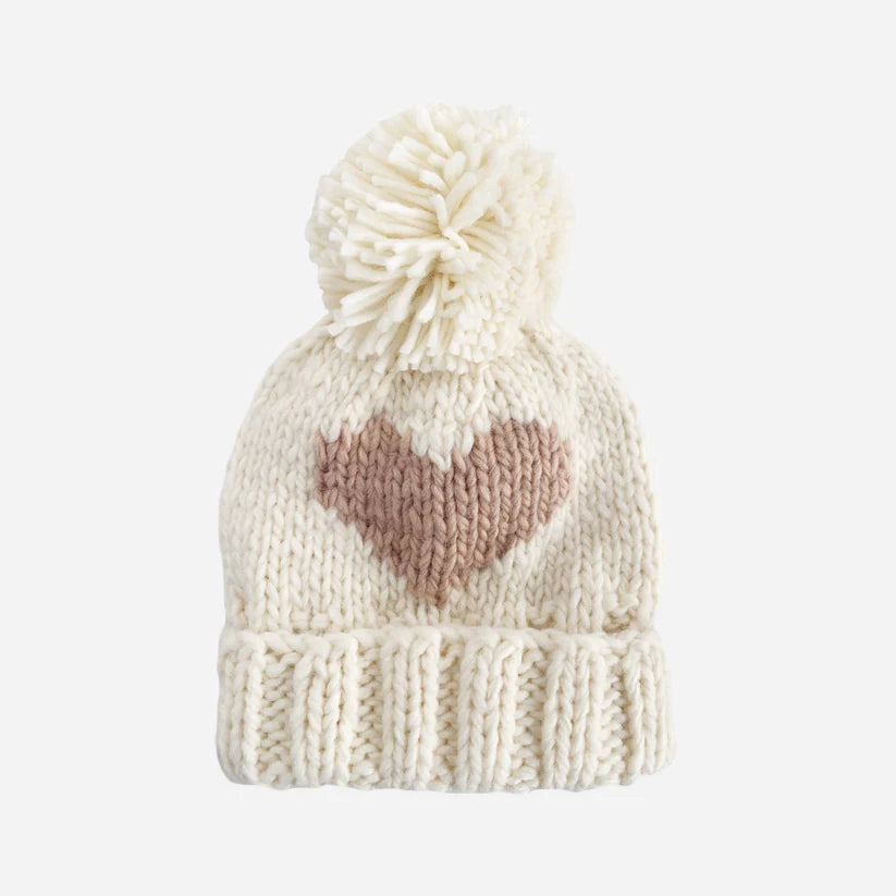 The Blueberry Hill Heart Knit Hat, Blush