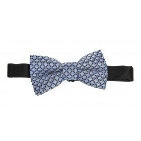 London Bridge - Navy Blue Suspenders & Light Blue/Navy Blue Diamond Bow Tie Set