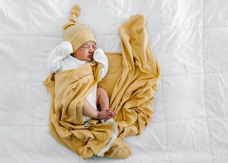 Copper Pearl Knit Swaddle Blanket - Marigold