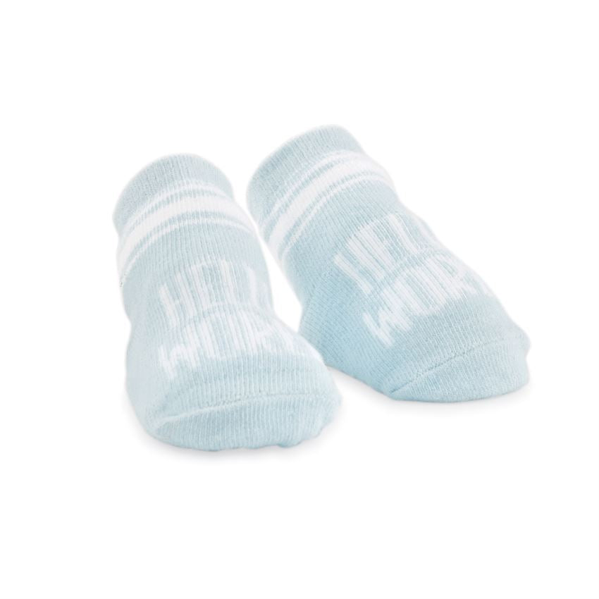 Mudpie Blue Hello World Baby Socks