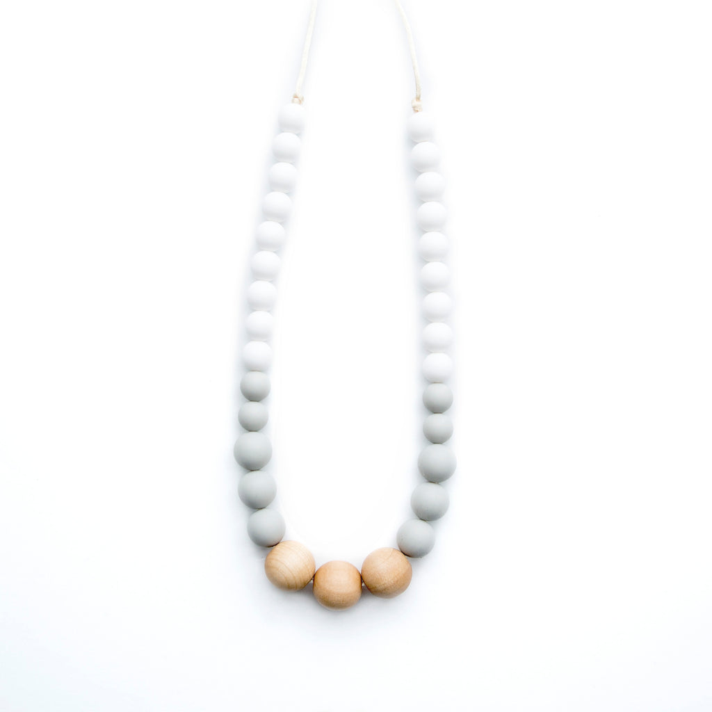 Loulou Lollipop Naturalist Wood + Silicone Teething Necklace