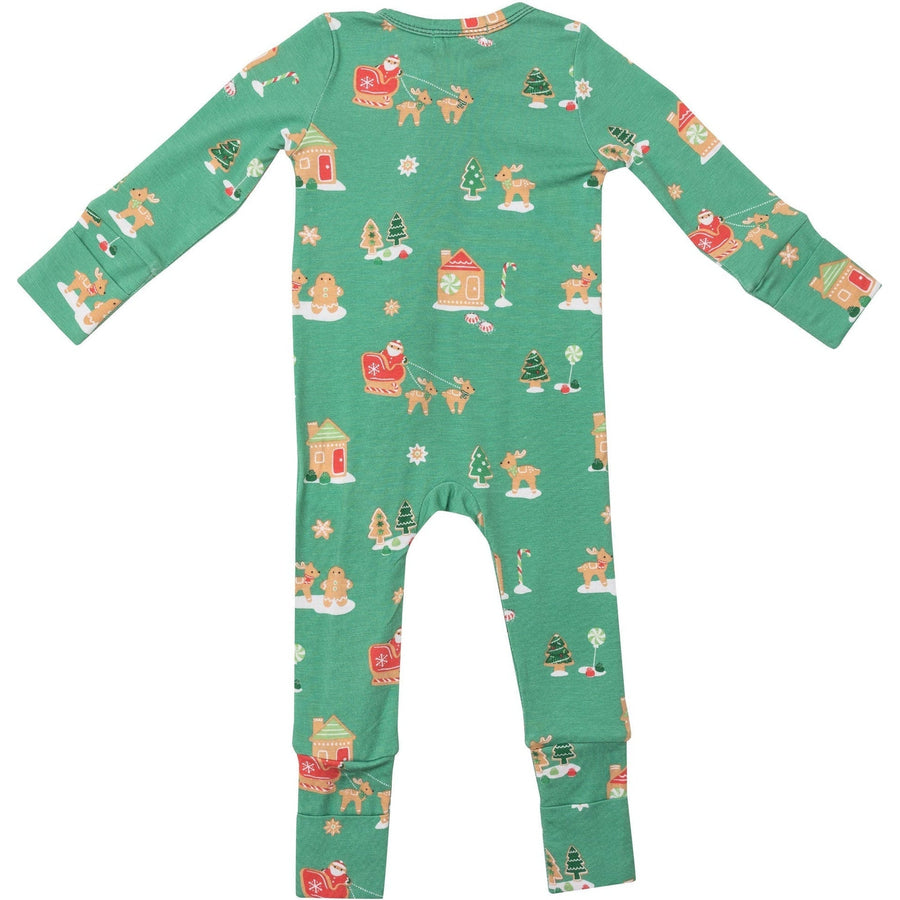 Angel Dear Gingerbread Sleigh Green 2Way Zipper Romper Baby Go Round