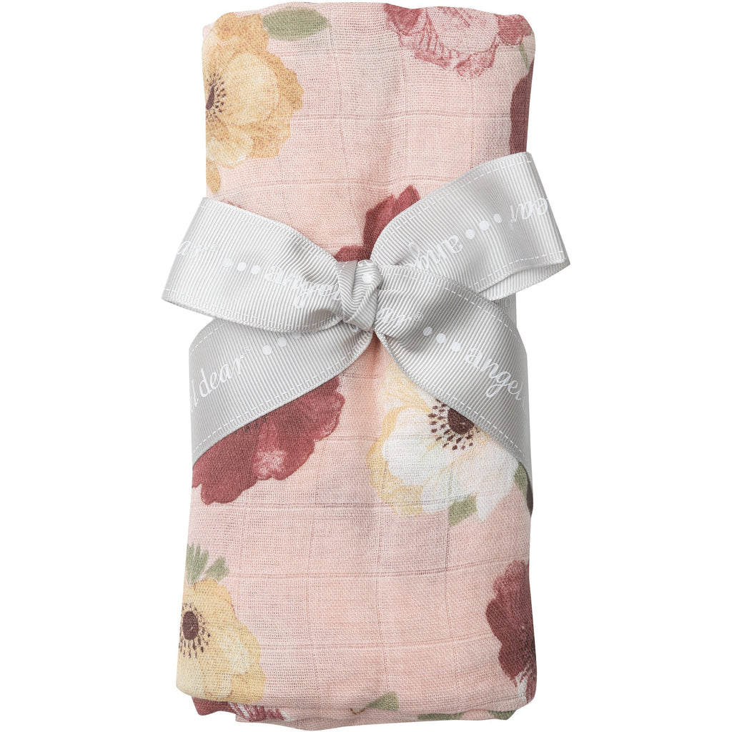 Angel Dear Organic Cotton Swaddle Blanket | Bordeaux Floral