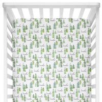 Sugar + Maple Crib Sheet - Pine Tree