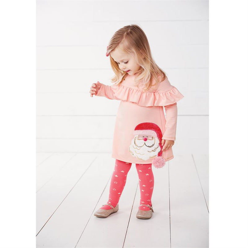 Mud Pie Pink Santa Dress & Tight Set