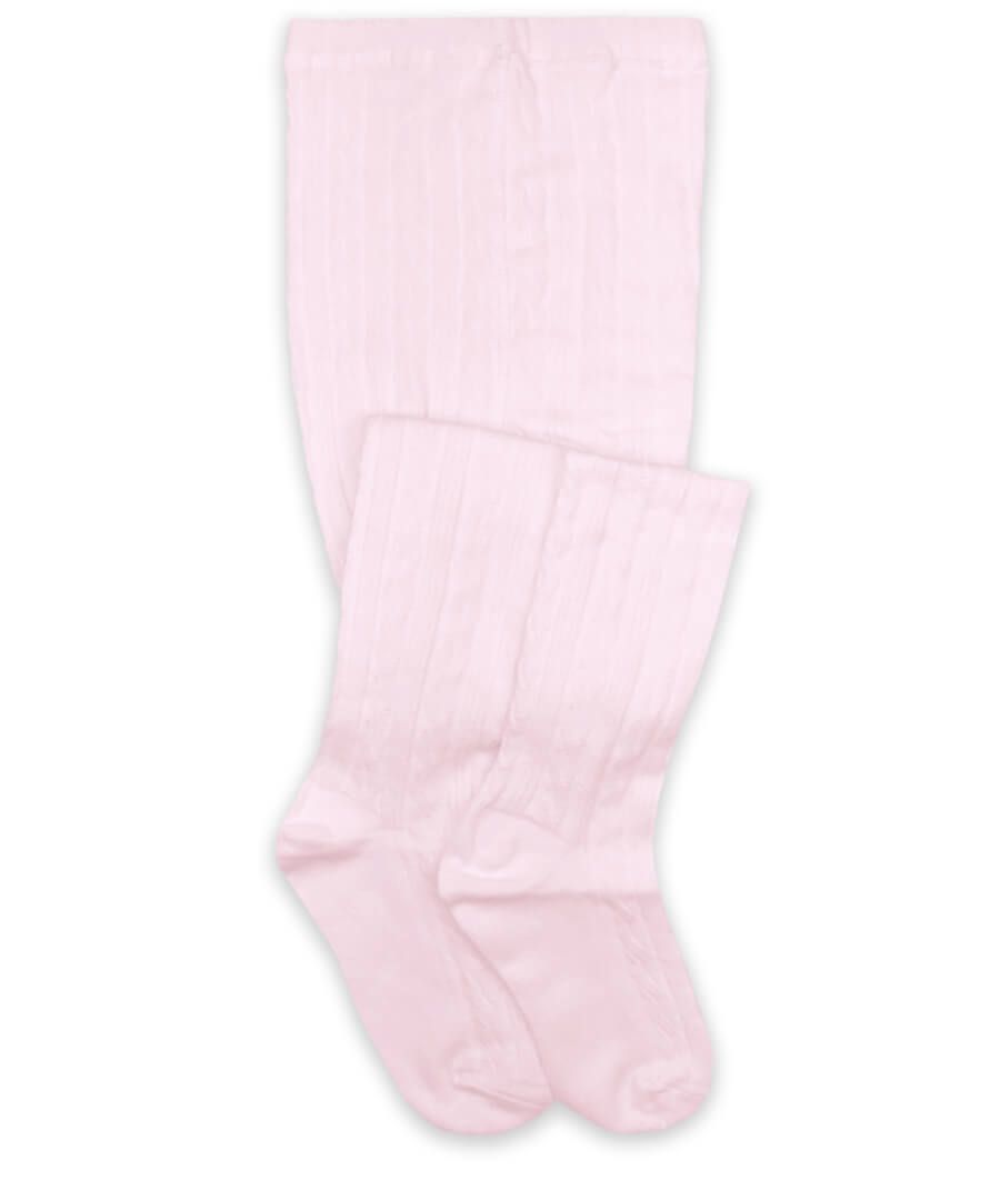 Jefferies Socks Girls Classic Cable Knit Tights - Pink