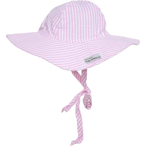 Flap Happy UPF 50+ Floppy Hat | Pink Stripe Seersucker