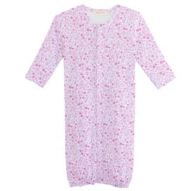 Baby Club Chic Tiny Flowers in Pink Conv. Gown into Coverall with Ruffle