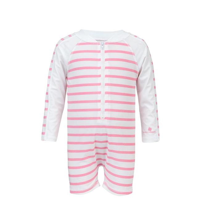 Snapper Rock Sunsuit - Pink and White Stripe